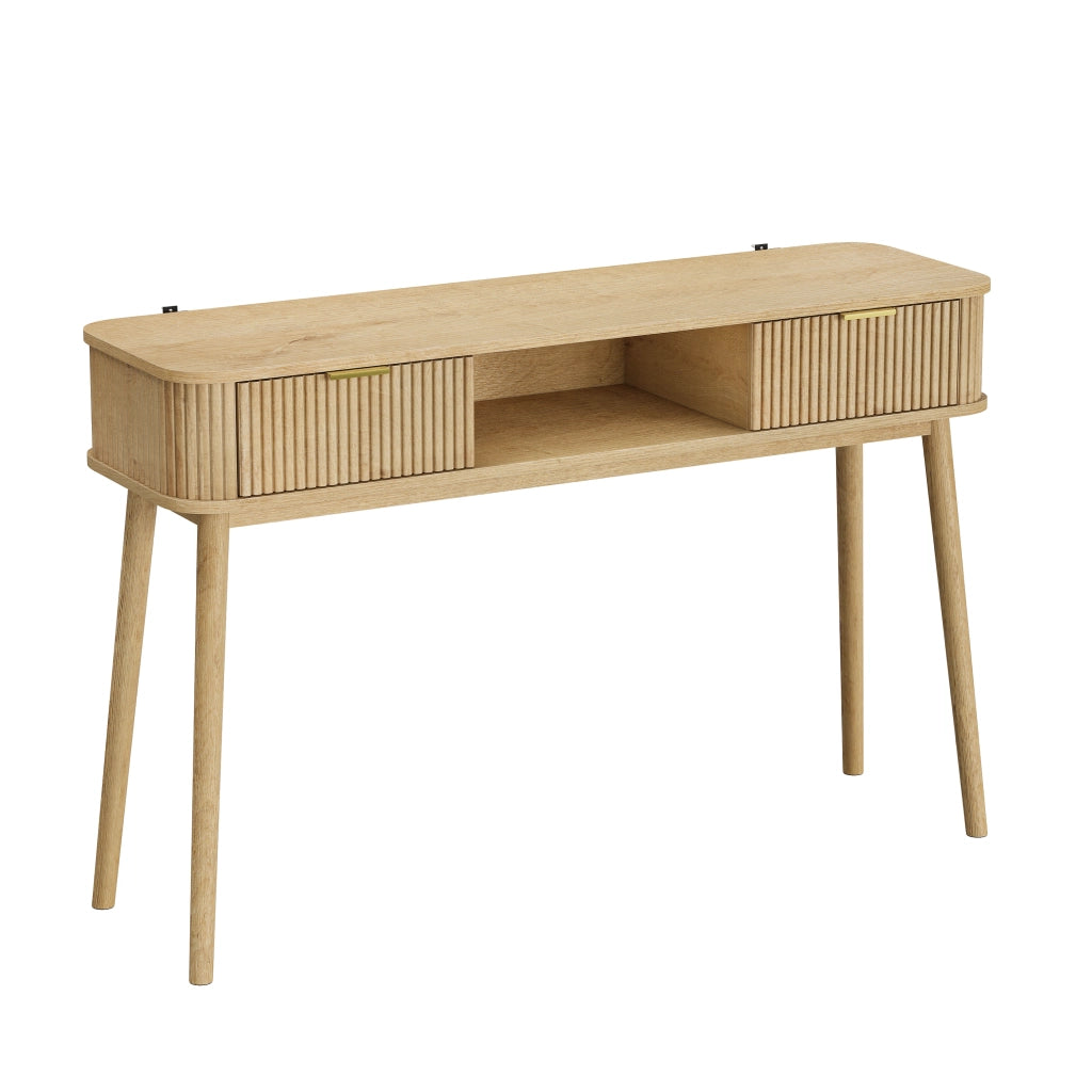 Scrivania con cassetti e ripiano ¨C Minimal ¨C Rovere multistrato 90x50x75