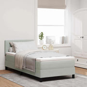 Letto a molle con materasso-Struttura Letto con Materasso Grigio chiaro 90 x 190 cm Velluto 481145