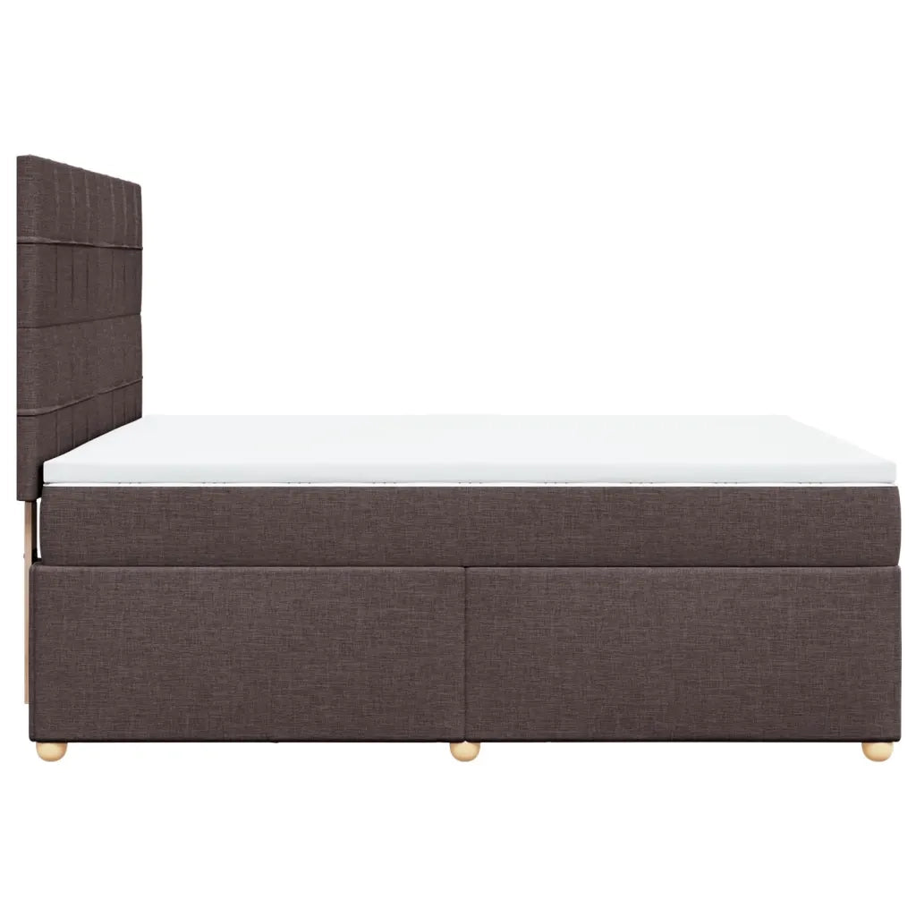 Giroletto a Molle con Materasso Marrone Scuro 140x190cm Tessuto