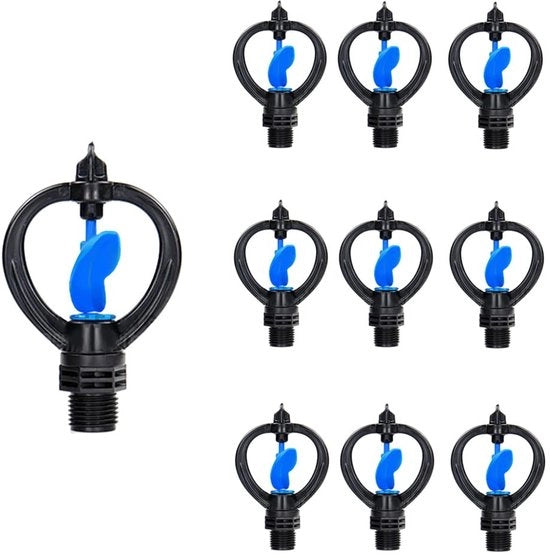 Aspirante Irrigazione Rotante 360° - Vlinderkop - 700-980l/h Velocità d'Aspirazione - 4,3-5,5m Portata - Aspirante Automatico per Giardino - Flusso d'Acqua Moderato
