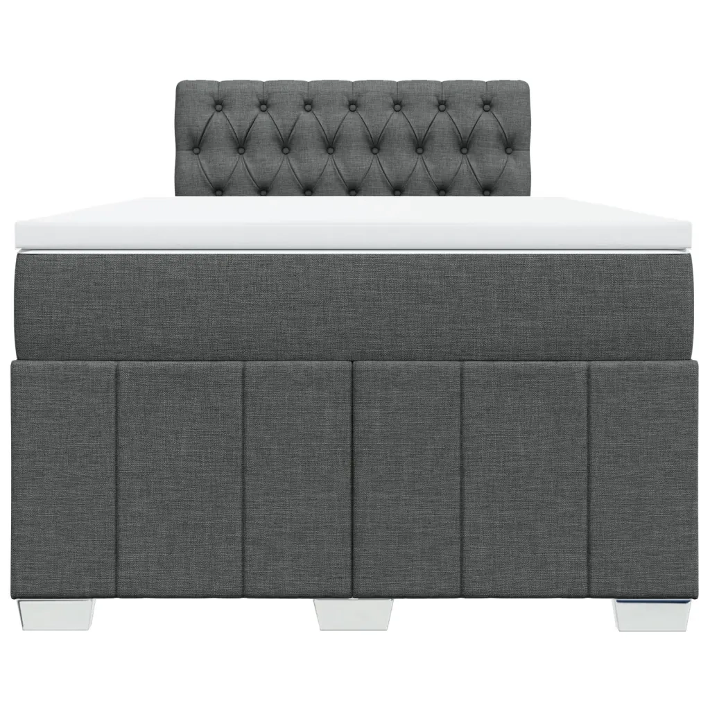 Giroletto a Molle con Materasso Grigio Scuro 120x200 cm Tessuto