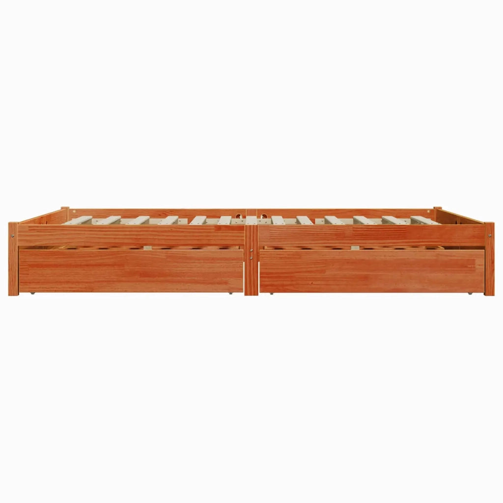 Struttura del letto con cassetto Marrone cerato 140 x 200 cm