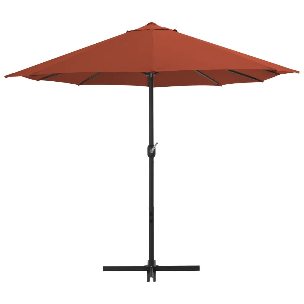 Ombrellone da Esterni-Ombrello da giardino Palo in Alluminio 460x270cm Terracotta