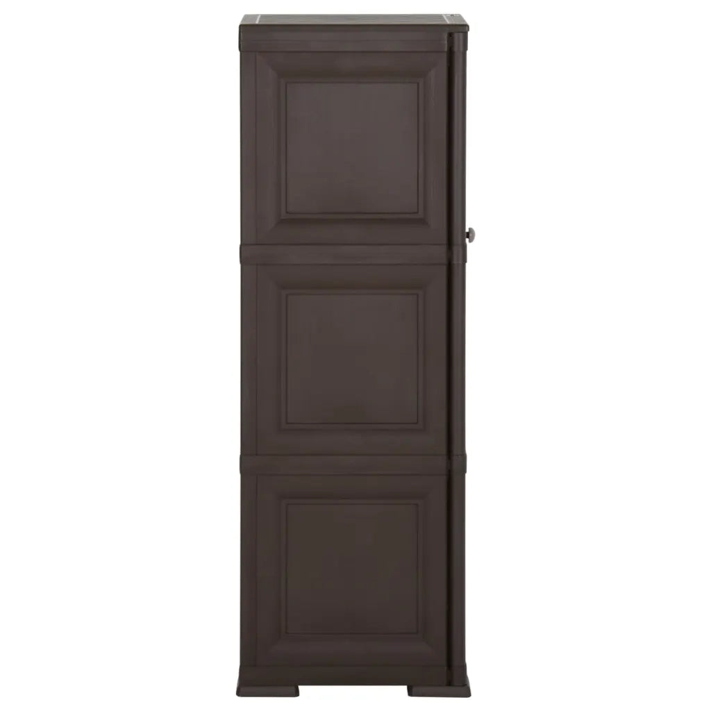 Armadietto in Plastica 40x43x125 cm Effetto Legno Marrone 340606