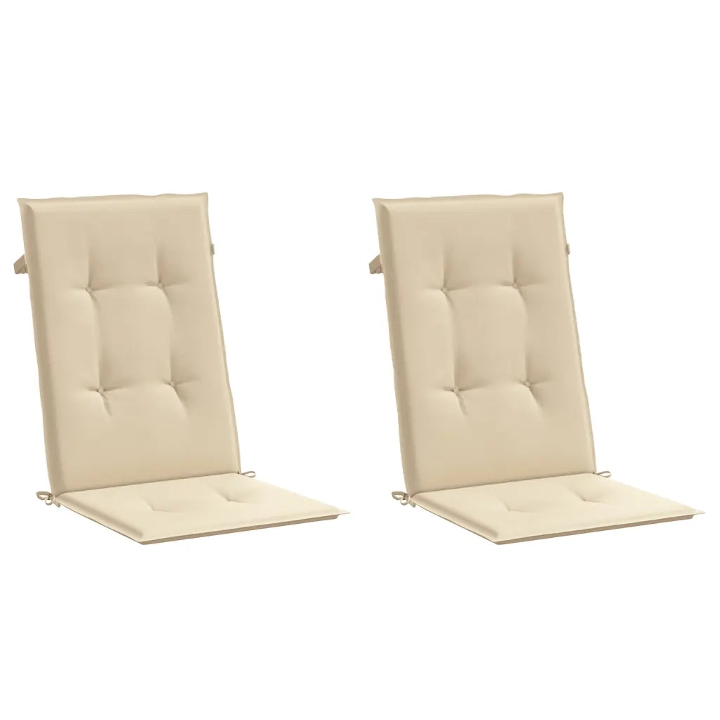 Cuscini per Sedie 2 pz Beige 120x50x3 cm in Tessuto 47542