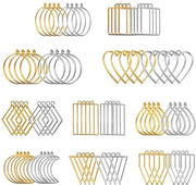 Hangers metallici 80 pezzi - Materiali per gioielli - Acciaio inox - Lavori manuali - Disegno geometrico - Sostenibile - Hangers per gioielli