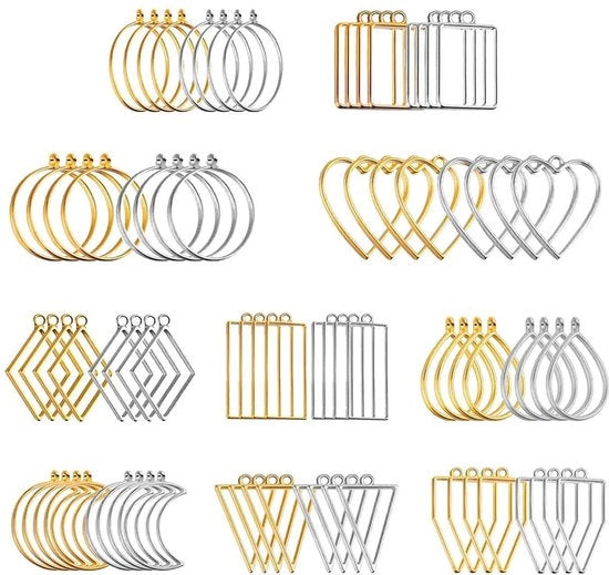 Hangers metallici 80 pezzi - Materiali per gioielli - Acciaio inox - Lavori manuali - Disegno geometrico - Sostenibile - Hangers per gioielli