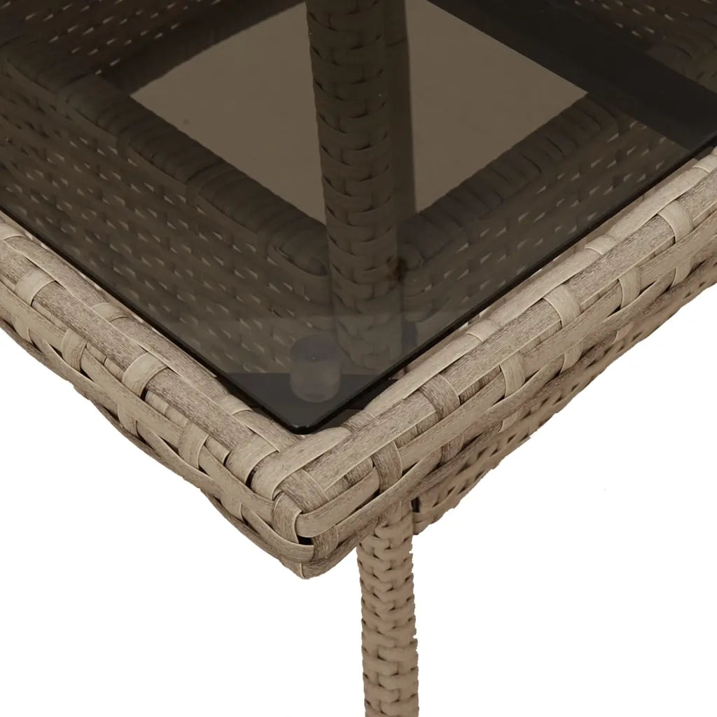 Set da Pranzo da Giardino 3 pz con Cuscini Polyrattan e Vetro 3278609