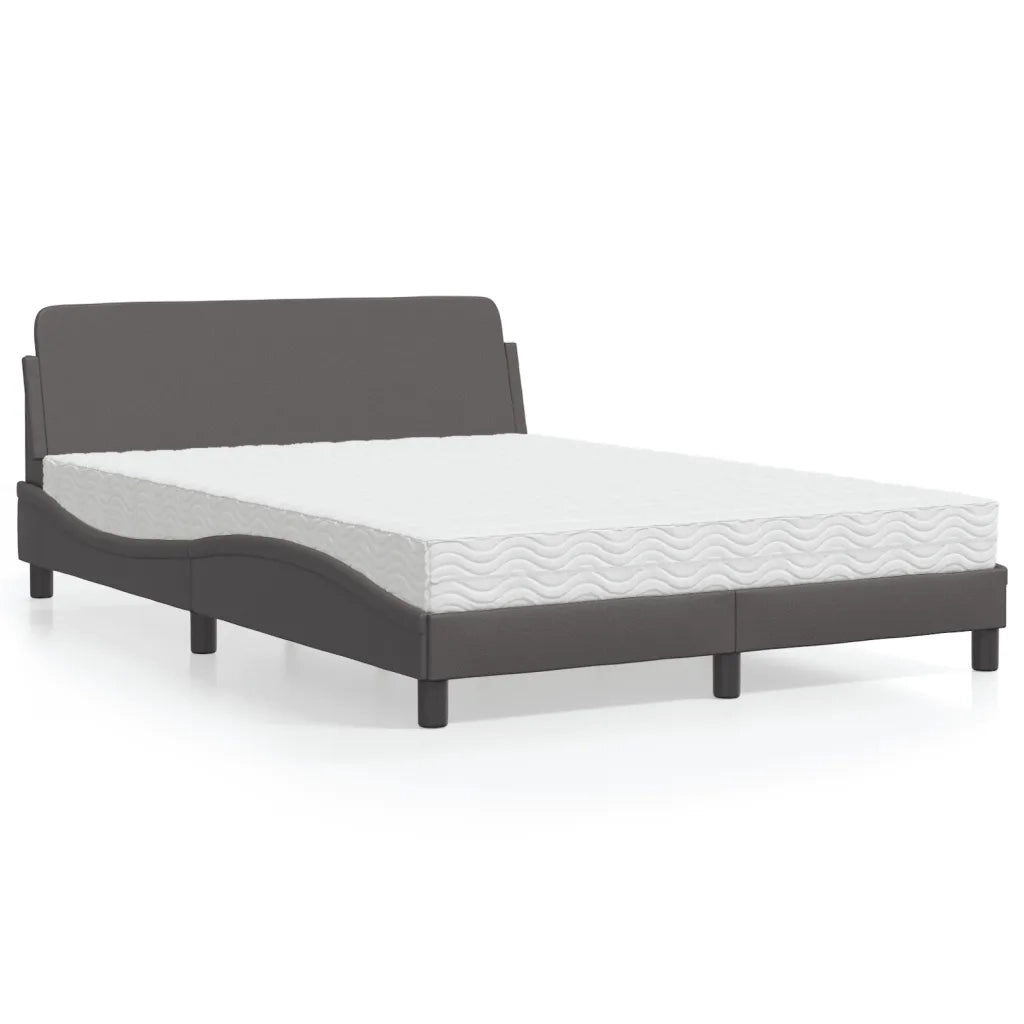 Letto con Materasso Dover Grigio 140x200 cm in Similpelle