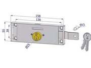 SERRATURA PER SERRANDA LATERALE CILINDRO FISSO TONDO- - DX (2275DZB4508XX2) - 2 pezzi SECUREMME