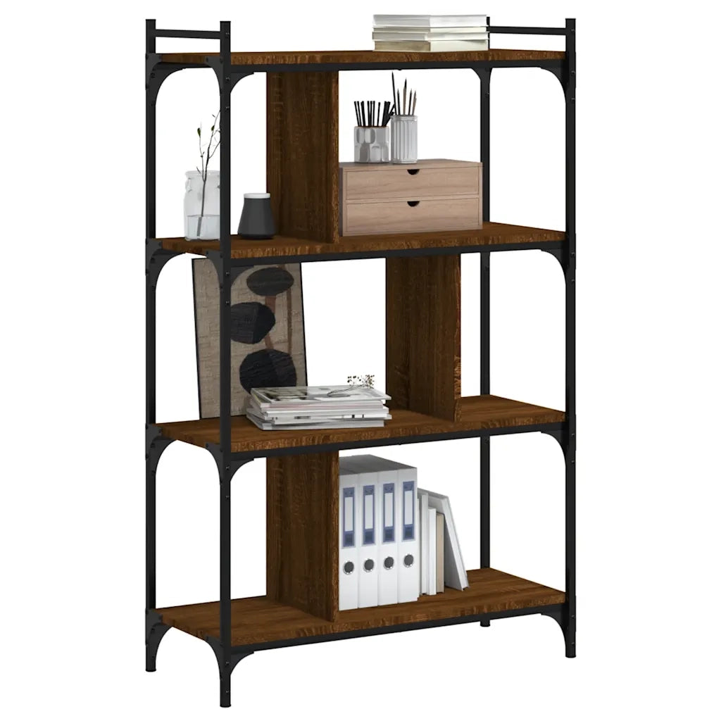 Libreria Rovere Marrone 4 Ripiani 76x32x123cm Legno Multistrato 833939