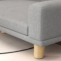 Divano per Cani di Taglia Grande con Cuscino Sfoderabile, in Poliestere e Legno, 98x67x25 cm, Grigio
