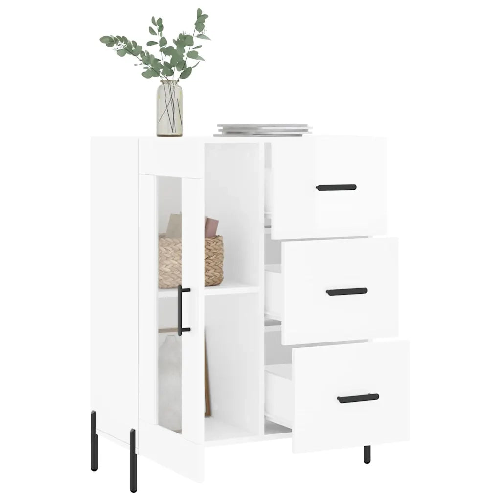 Credenza 69,5x34x90 cm in Legno Multistrato Bianco Lucido 828054