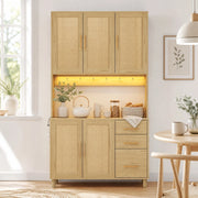 Credenza da cucina in MDF con LED, prese e ripiani regolabili