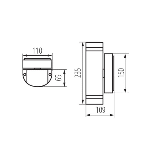 Applique esterna Kanlux ZEW 22443 grigia GU10 IP44 su/giù