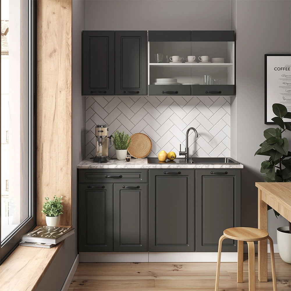 Vicco Mobile cucina sottotetto Antracite casa di campagna/bianco 60 cm con 2 cassetti