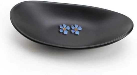 Organizzatore per gioielli e chiavi, vaso decorativo per ingresso, design ovale nero