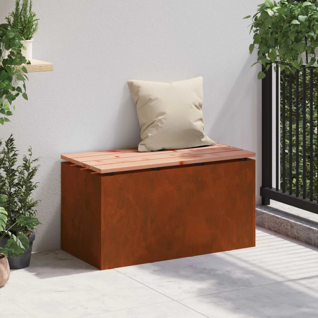 Panchina da giardino Ruggine 80 x 40 x 43 cm acciaio corten