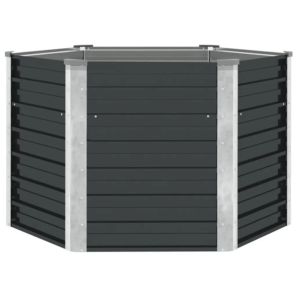 Fioriera-Vaso da Esterno-Contenitore per Piante per Giardino Antracite 129x129x77cm in Acciaio Zincato