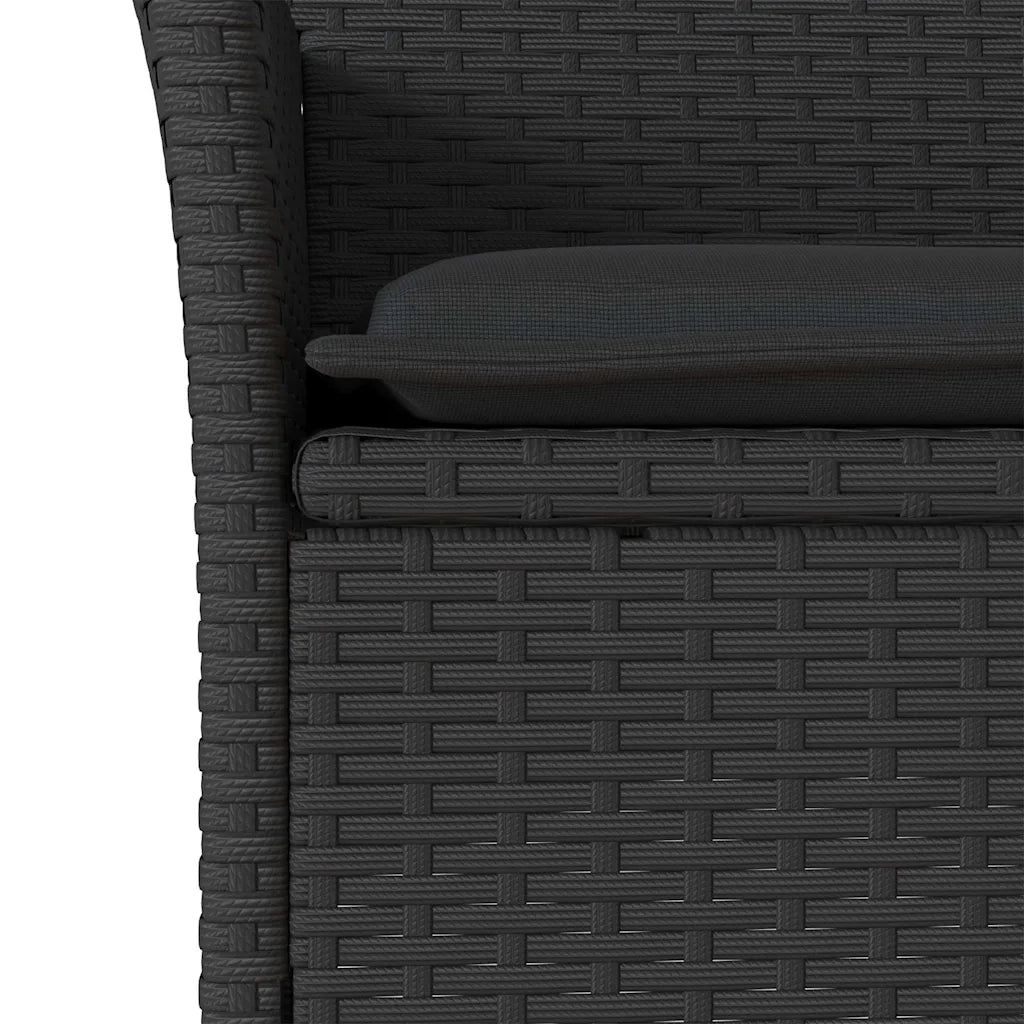 Set da Pranzo da Giardino 3 pz | Set Salotto da Giardino con Cuscini Polyrattan e Vetro
