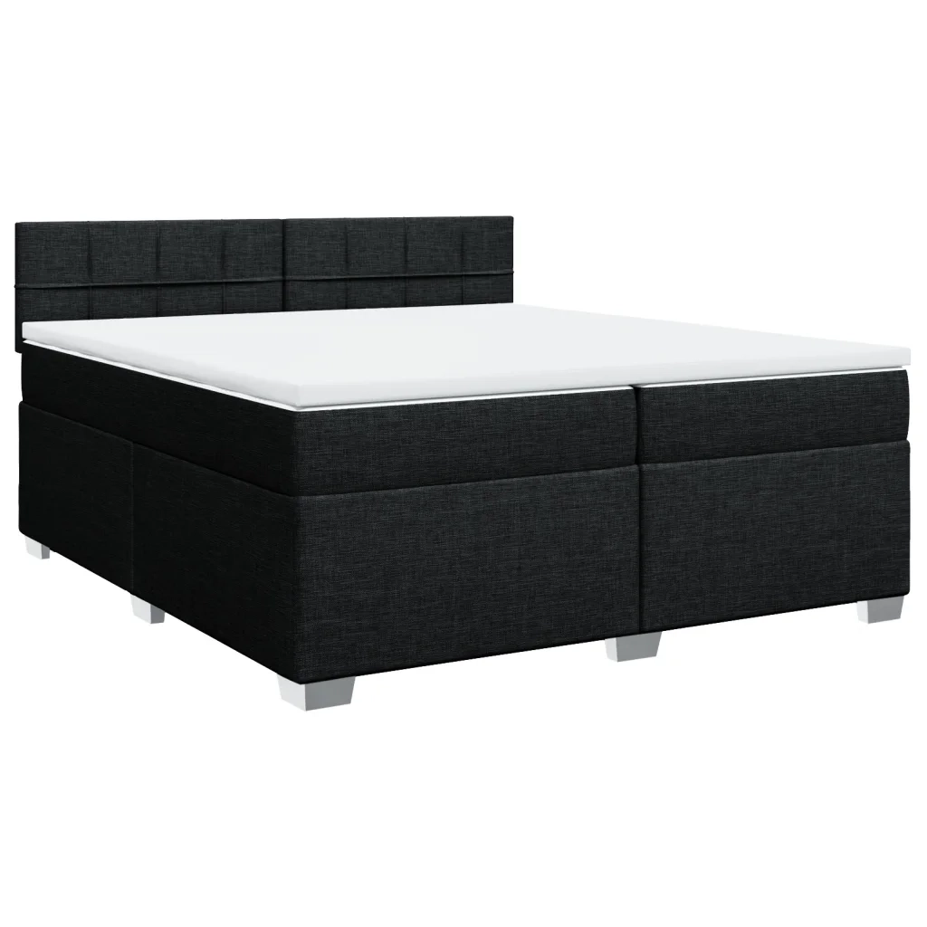 Giroletto a Molle con Materasso Nero 200x200 cm in Tessuto 3285997