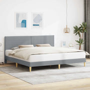 Struttura del letto-Giroletto Grigio Chiaro 200 x 200 cm Tessuto 118247