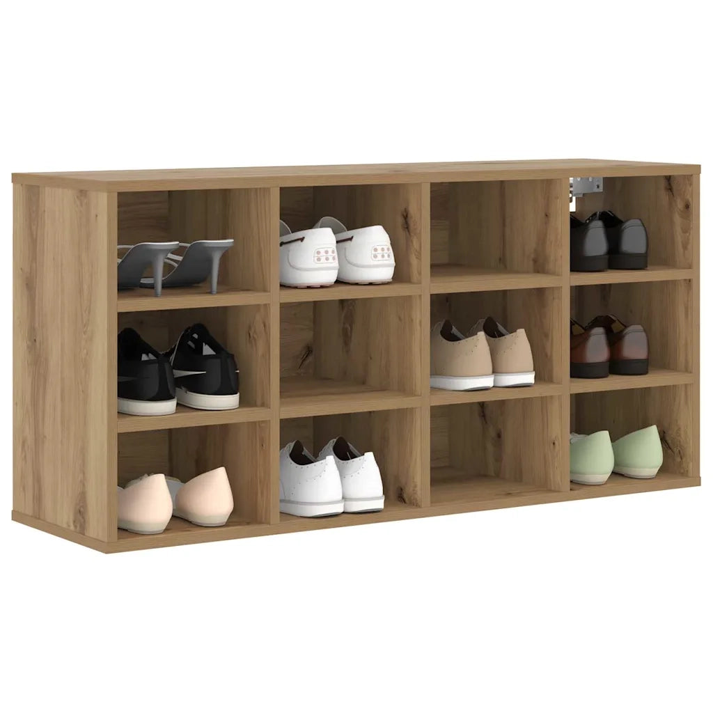 vidaXL Mobile per scarpe rovere artigianale 103x30x51 cm