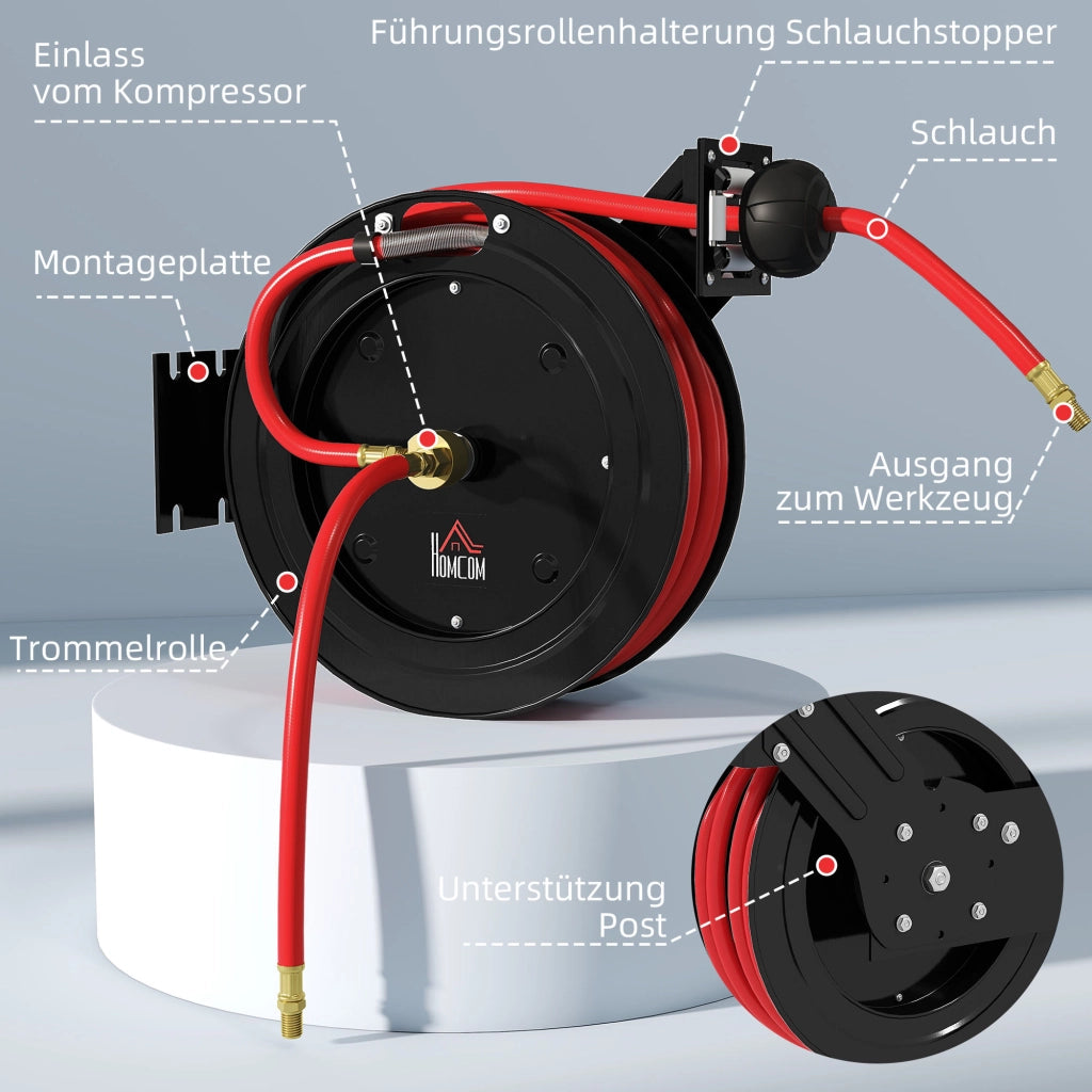 Avvolgigomma per Giardino a Parete ¨C Zephmum ¨C Automatico 15+1 m Acciaio