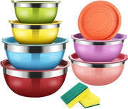 Set di ciotole in acciaio inossidabile con coperchio - set da 7 pezzi - Ciotole Premium