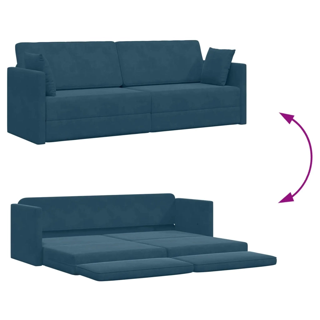 Divano-letto da pavimento Blu 213 x 70 x 77 cm Velluto 4106725