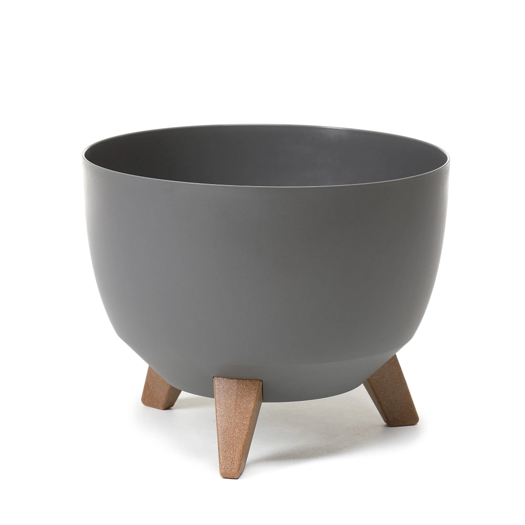 Vaso da fiori KADAX 24 cm con coperchio e piedini interni, colore antracite