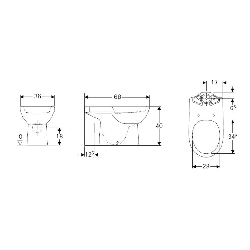 Vaso monoblocco con scarico orizzontale - Serie Selnova