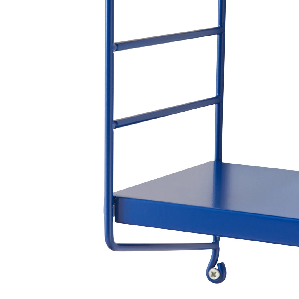 Scaffale da Parete Strängnäs a 3 Ripiani Regolabili 50 x 60 x 15 cm Acciaio Blu [en.casa]
