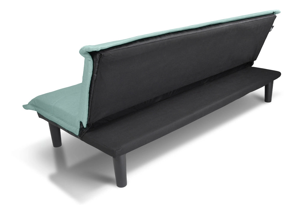 Divano letto clic clac, divanetto Russell in tessuto vellutato verde tiffany DL-RU20FB