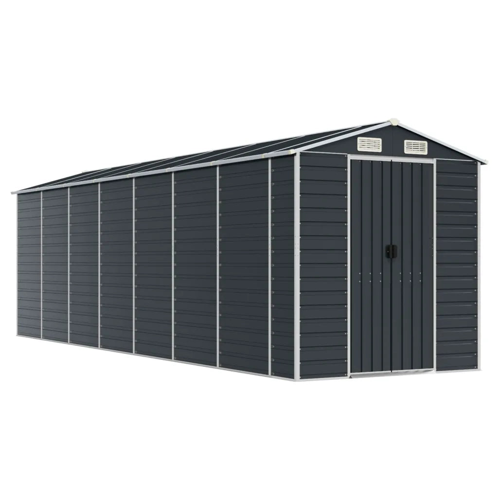 Capanno da Giardino Antracite 191x640x198 cm in Acciaio Zincato 3188259
