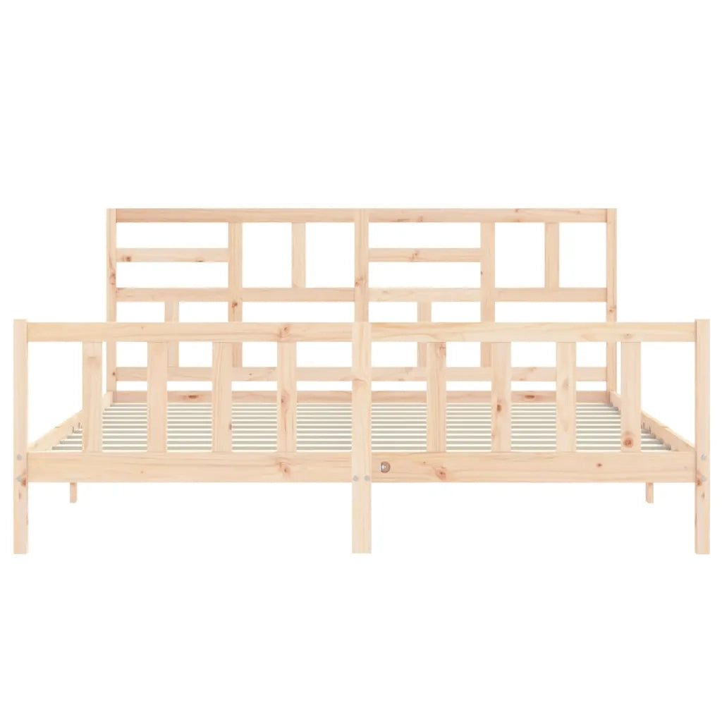 Giroletto senza Materasso-Struttura Letto 200x200 cm in Legno Massello di Pino 531599