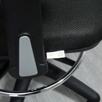 Sedia da Ufficio, Sedia da Scrivania, Sedia per Computer, con Poggiapiedi, Regolabile in Altezza, 59 x 59 x 115 cm, Nero