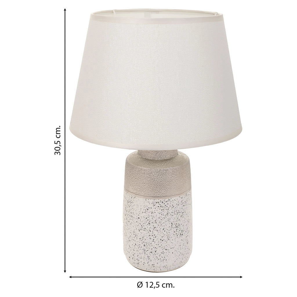 Lampada da tavolo in ceramica argento 12,5x12,5x30,5h