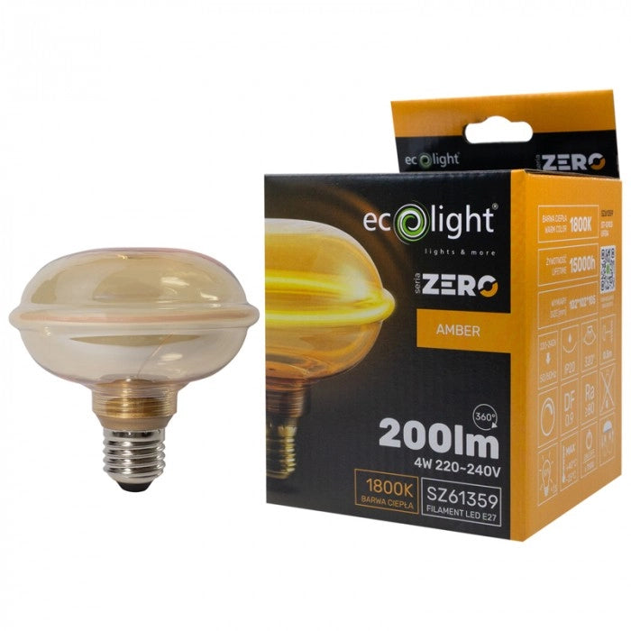 Lampadina LED UFO E27 4W 200lm 1800K Ambra Dim Ecolight