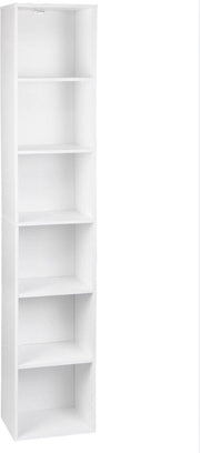 Cassa di Archiviazione da Parete - 6 Pannelli - Legno - Bianco