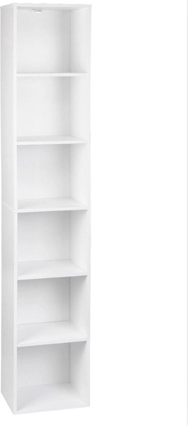 Cassa di Archiviazione da Parete - 6 Pannelli - Legno - Bianco