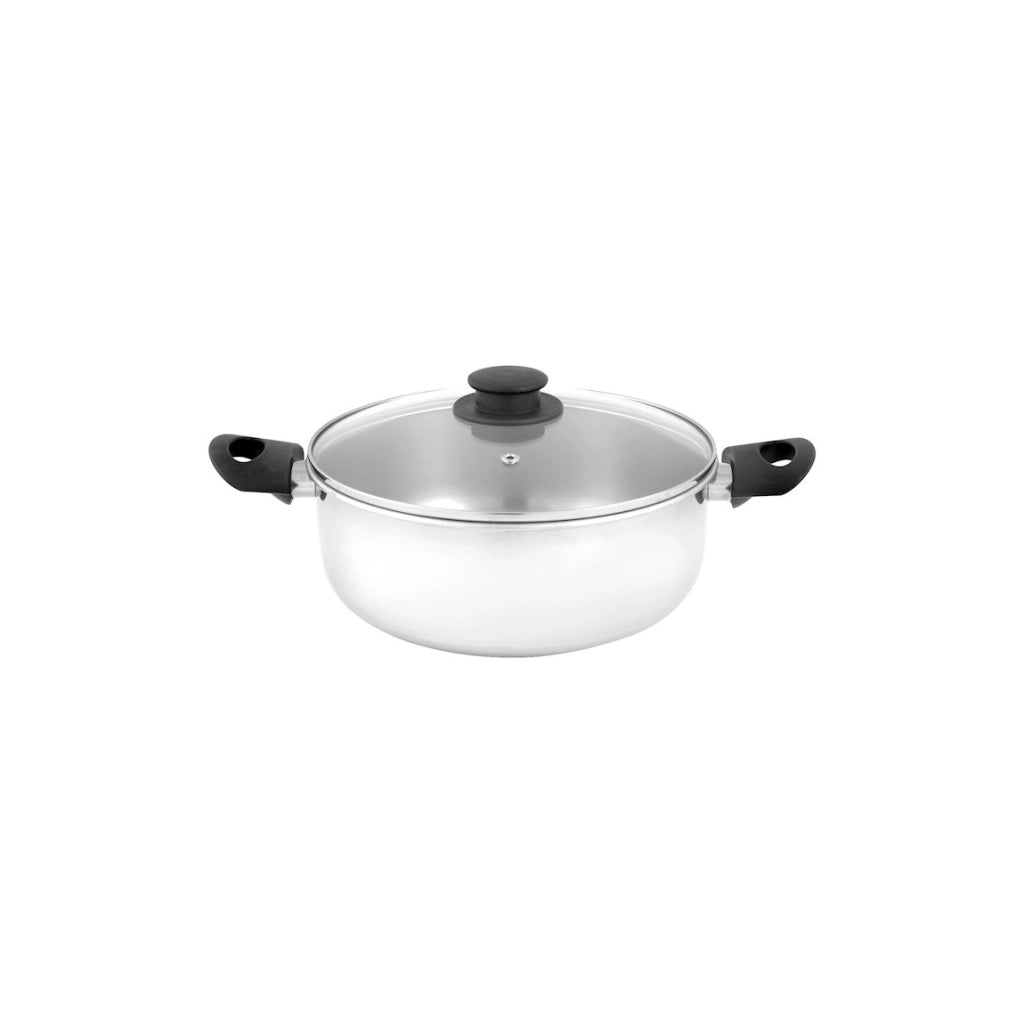 Casseruola 2 manici  inox royal cop/vetro cm24