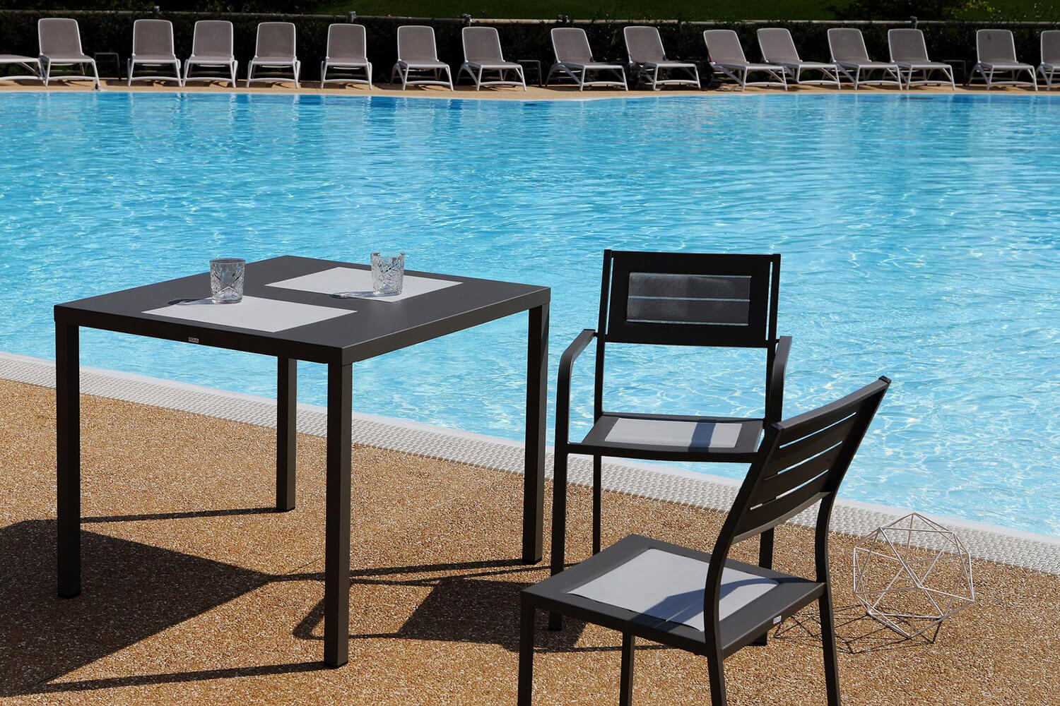 Tavolo da Giardino 80x80 cm in Acciaio RD Italia Dorio Antracite