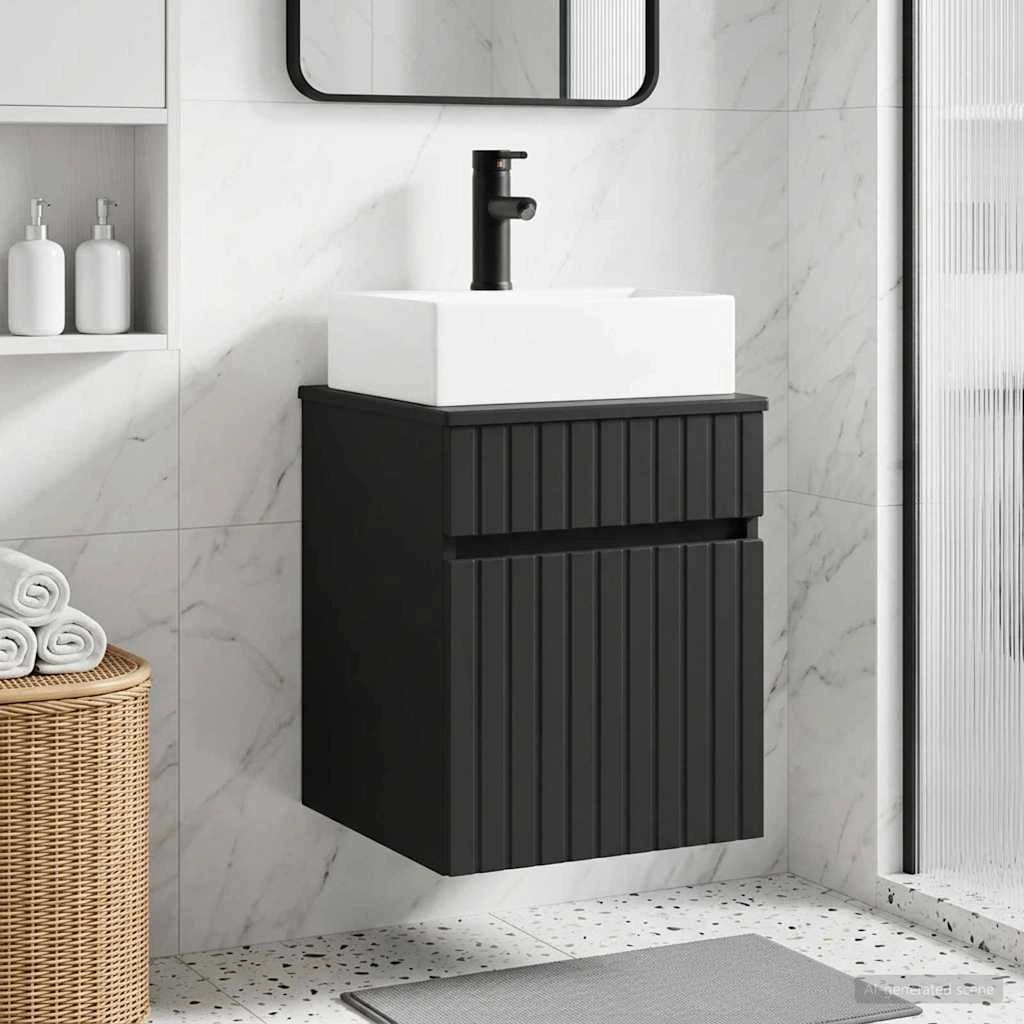 Mobile Lavabo da Parete Nero 39 x 41 x 62,5 cm 890573