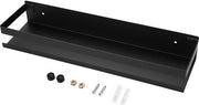 Pannelli di supporto in acciaio inossidabile - cassetta di stoccaggio per accessori - organizzatore da appendere al muro - ripiano di stoccaggio per cucina e bagno - 40 cm nero