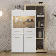 Mobile Espositore Niel, Vetrina 3 Ripiani, 113x35x157h cm Marrone Rovere