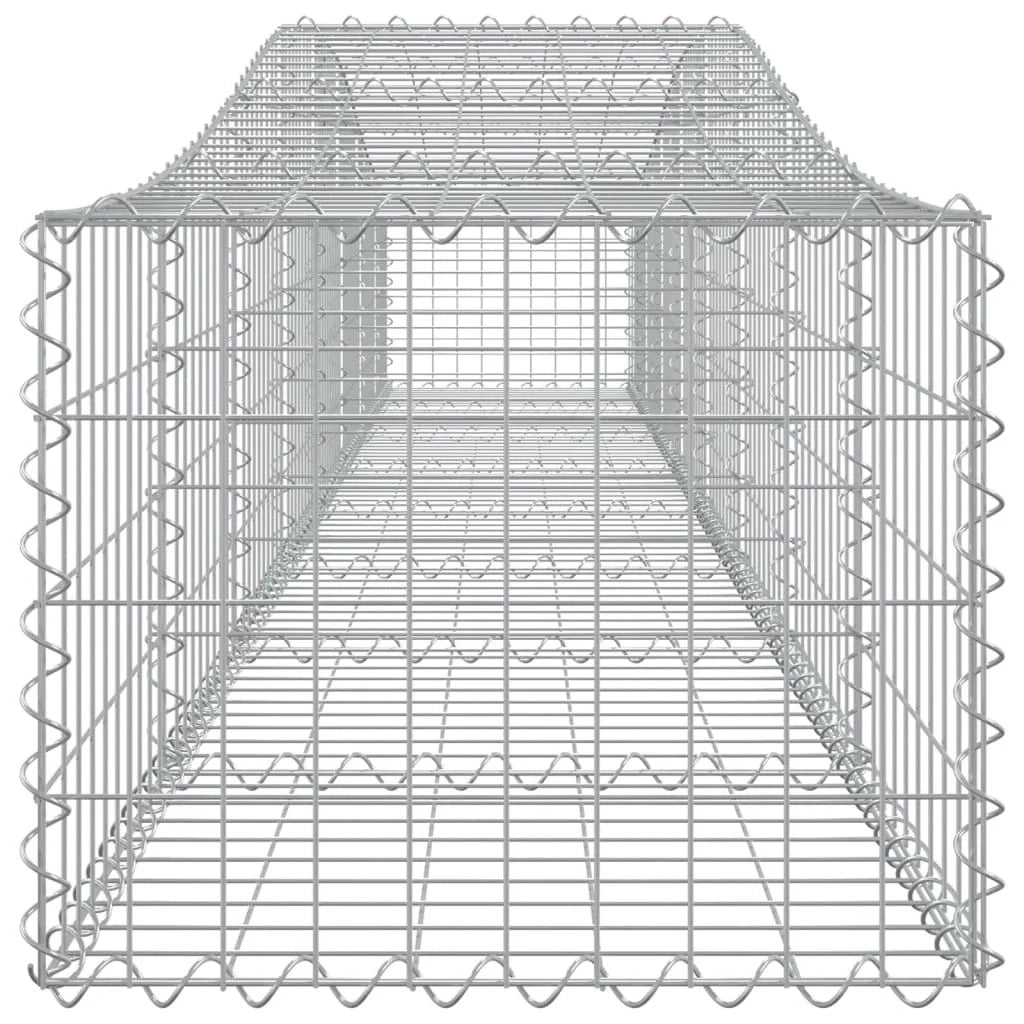 Cestini gabbioni recinzione a gabbia muro di contenimento ad arco 10 pezzi 400 x 50 x 40/60 cm ferro zincato argento 02_0040300