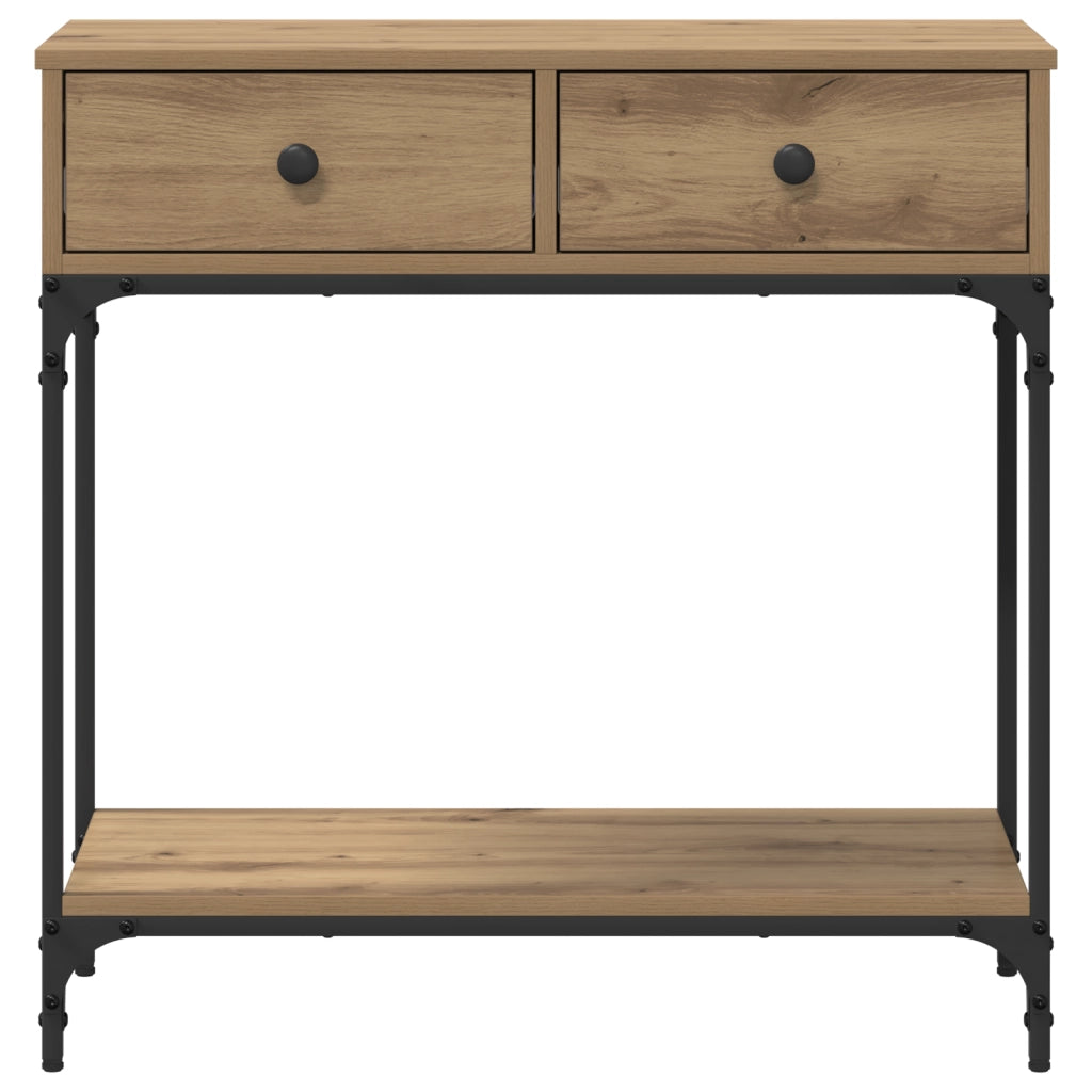 Tavolo Consolle Rovere Artigianale 75x34.5x75 cm Legno Ingegnerizzato