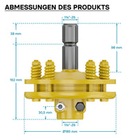 Frizione per albero cardanico scanalato a 6 denti Filetto esterno e interno 1 3/8" Max 1200Nm Giallo