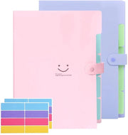 Mapa espandibile, 2-pack di mappe con compartimenti, documentazione A4 con etichette, sistema di archiviazione A4, organizzatore di documenti per casa, ufficio, scuola e viaggi
